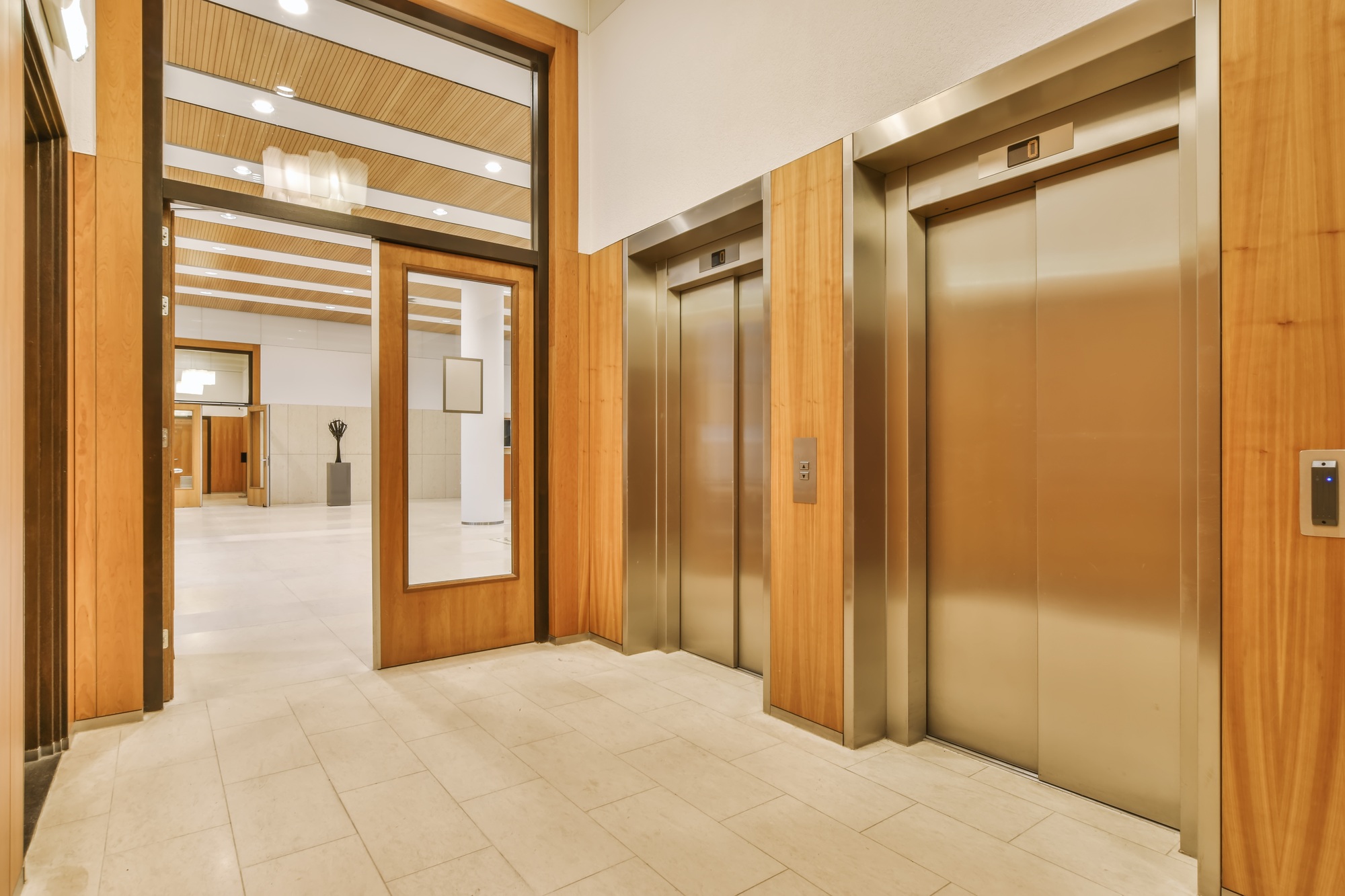 Entrance hall of the house with an elevator